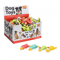 Hundespielzeug „Piep-Tier“ Vogel, 12 cm, 4er-Set (gemischte Farben)