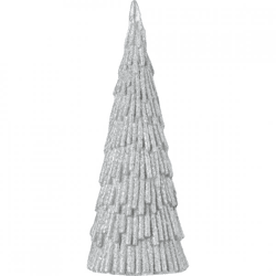 J-Line Weihnachtsbaum, silberfarben mit Glitzer, 40 cm