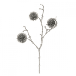 J-Line Kunstzweig Distel, silberfarben, mit Glitzer, 33 cm