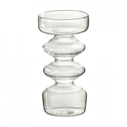 J-Line Vase „Luna“, transparentes Glas, 14 cm