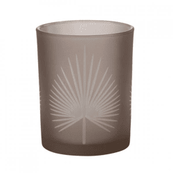 J-line windlicht palmblad rookglas 12,5 cm