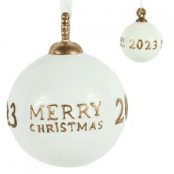 Christmas ball Merry Christmas 2023 porcelain 11 cm
