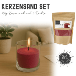Kerzensand und Dochte Set, DIY, Beere, ca.250g
