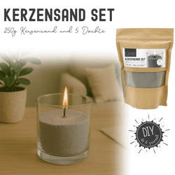 Kerzensand und Dochte Set, DIY, Grau, ca.250g
