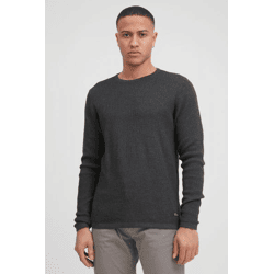 klassischer BLEND BHPullover Herren Grobstrickpullover mit Rundhals Strickpullover 20712645-200278 Grau