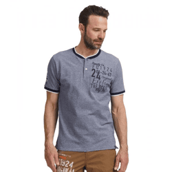klassisches FQ1924 FQIikay Herren T-Shirt mit Rundhals Shirt 21900187-ME-193923 Blau
