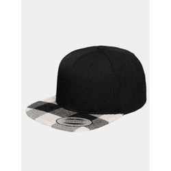lässige Checked Flanell Unisex Cap 382 g/m² Schwarz/Weiß