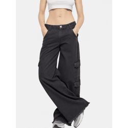 lässige Urban Classics Damen Jeans Taschen mit Baumwolle Schwarz