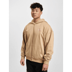 lässiger Dangerous DNGRS Herren Hoodie Reißverschluss Kapuze mit Baumwolle Beige