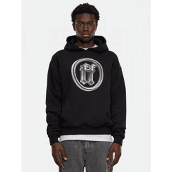 lässiger Forgotten Faces Herren Hoodie Rippbündchen Kapuze 460 g/m² mit Baumwolle Schwarz