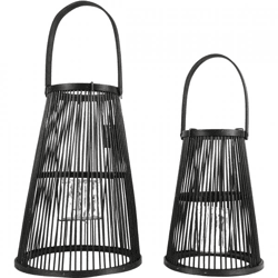 Laterne Camau schwarz 34,5 cm 2er Set