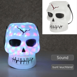 LED Party Licht Halloween Schädel, ca. 12x16cm