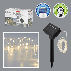 LED Solar Lichterkette Kupferdraht, 100 LED, 10m