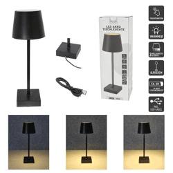 LED Tischleuchte, USB, schwarz, M, ca. 32cmH