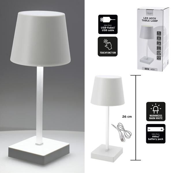 LED Tischleuchte, USB, wei&szlig;, S, ca. 26cm