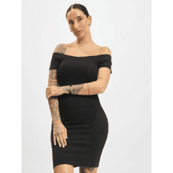leichtes Urban Classics Damen Kleid Stretch 180 g/m² mit Baumwolle Schwarz