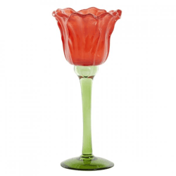 Light & Living Teelichthalter „Flowaly“, rot, 22 cm