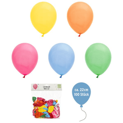 Luftballons ca. 22cm, 100er Pack, 5 Farben