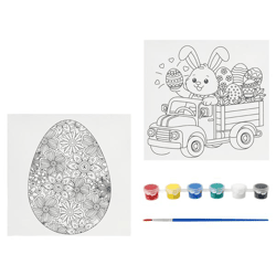 Malset Leinwand DIY Ostern, 8tlg, 2/s, ca.15x15cm