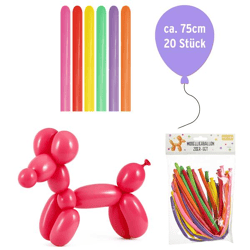Modellierballons, ca. 75cm lang, bunt, 20er Pack