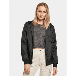 moderne Build Your Brand Damen Jacke Kordelzug Taschen 75 g/m² Schwarz