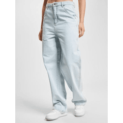 moderne DEF Damen Jeans Straight Fit mit Baumwolle Blau