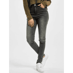moderne Urban Classics Damen Jeans Skinny Fit Stretch Reißverschluss mit Baumwolle Grau