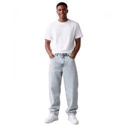 Moderne URBAN CLASSICS Herren Baggy Jeans aus Baumwolle – Weit geschnittene Denim Hose in Hellblau