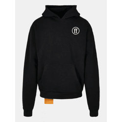 moderner Forgotten Faces Herren Hoodie Rippbündchen Kapuze 460 g/m² mit Baumwolle Schwarz