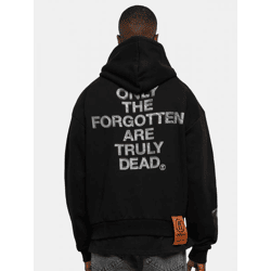 moderner Forgotten Faces Herren Hoodie Rippbündchen Kapuze mit Baumwolle Schwarz