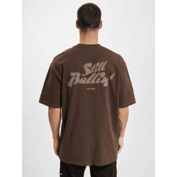 modernes DEF Herren T-Shirt Oversize mit Baumwolle Braun