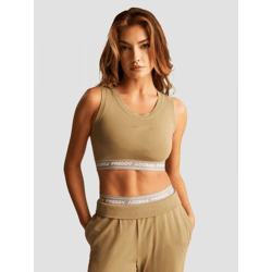 modernes Freddy Damen T-Shirt Stretch mit Baumwolle Khaki