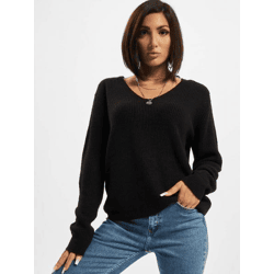 modernes URBAN CLASSICS Damen Sweatshirt Rippbündchen Schwarz
