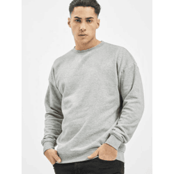 modernes URBAN CLASSICS Herren Sweatshirt Rippstrick Fleece 300 g/m² mit Baumwolle Grau