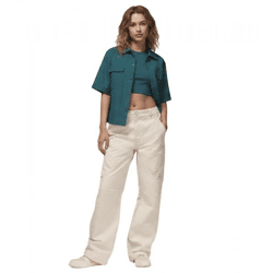 modische NIKE Jordan Chicago 24 Damen Cargo-Hose Canvas-Hose Baumwoll-Hose FV7098-203 Beige