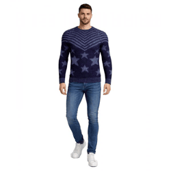 Modischer Herren Rundhals-Pullover im 