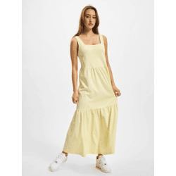 modisches Urban Classics Damen Kleid 180 g/m² mit Baumwolle Pastell-Gelb