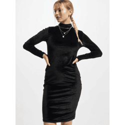 modisches URBAN CLASSICS Damen Kleid Stretch 200 g/m² Schwarz