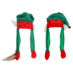 Mütze Weihnachtself mit bewegl. Ohren, ca.60cmL