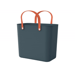 Sustainable Rotho Multibag ALBULA 25L Ocean-Bound Plastic Tote Bag/Shopping Basket 7670987 Navy Blue/Orange