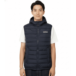 NAPAPIJRI A-Gesar V Herren Stepp-Weste wattierte Puffer-Weste mit seitlichen Eingriffstaschen NP0A88U41761 Navy-Blau