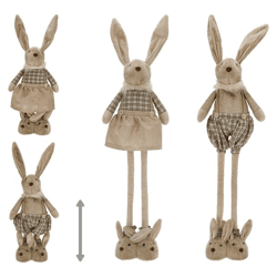 Easter bunny, bunny slippers, telescopic legs, 2/s, approx. 88cmH 
