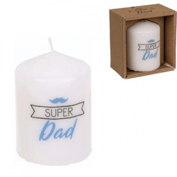 Out of the Blue Stumpenkerze „Super Dad“ 6 x 8 cm