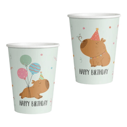 Pappbecher Capybara, 8er Set, 2/s, ca. 250ml