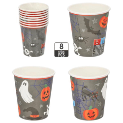 Halloween Paper Cups, Set of 8, 250 ml