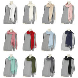 Solid-color pashmina scarf, 70x200 cm, 12/s