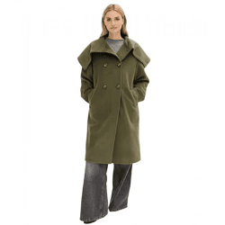 pflegeleichter Damen Mantel in Wolloptik Oversized Übergangs-Jacke 952474 Grün