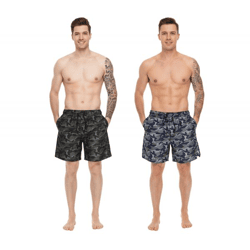 Pierre Cardin Herren Camouflage Schwimm-Hose Badehose Schwimm-Shorts LA203937 Khaki oder Blau/Khaki-Grün