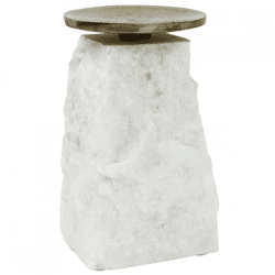 PTMD Kerzenhalter Nimo L, Marmor, weiß, 18 cm