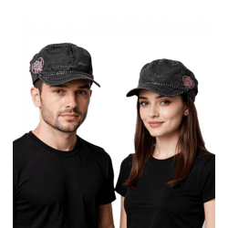 Pussycat Dolls Unisex Cap Baumwoll-Cap im Kadetten Style mit Kette und kleinem Schirm FC110460PCD Grau/Rosa